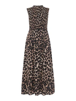 Whistles Heidi Leopard Spot Midi Dress