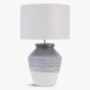 Skyline Grey And Blue Ceramic Table Lamp With Shade