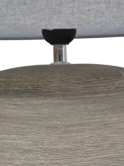 Baslow Etched Grey Small Ceramic Lamp With Shade -Lifestyle Shop 5013622268623 2