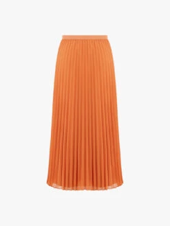 French Connection Pleated Solid Midi Skirt