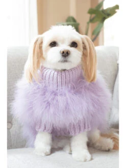 Christian Cowan Knitted Dog Jumper Lavendar - Medium -Lifestyle Shop A619394 1