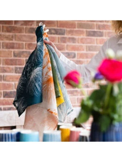 Tea Towel With Dove Grey Agapanthus Design -Lifestyle Shop A628707 2