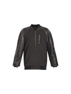 MOOSE KNUCKLES Rouge Park Bomber With Leather Sleeves