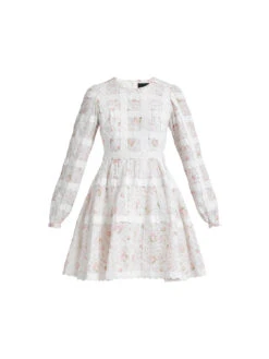 Vintage Ditsy Sophia Long Sleeve Micro Mini Dress