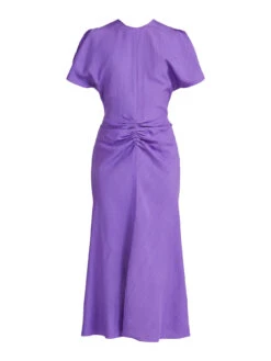 Victoria Beckham Gathered Waist Midi Dress