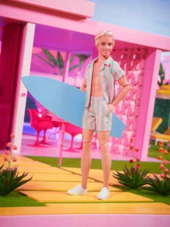 Barbie™ The Movie Ken® Doll Wearing Pastel Striped Beach Matching Set 15 Barbie™ The Movie Ken® Doll Wearing Pastel Striped Beach Matching Set -Lifestyle Shop A659513 5
