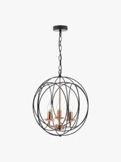 Phoenix 3 Light Pendant Black And Copper