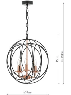 Phoenix 3 Light Pendant Black And Copper -Lifestyle Shop PHO0322 2