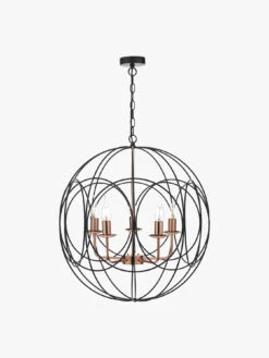 Phoenix 5 Light Pendant Black And Copper