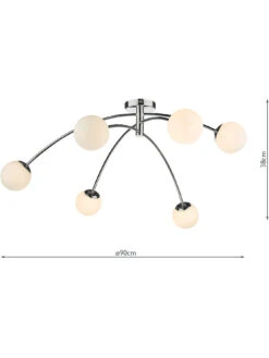 Puglia 6 Light Semi Flush Ceiling Light Polished Chrome -Lifestyle Shop PUG6450 1