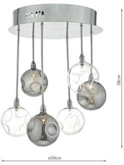 Quinn 6 Light Semi Flush Pendant -Lifestyle Shop QUI0610 2